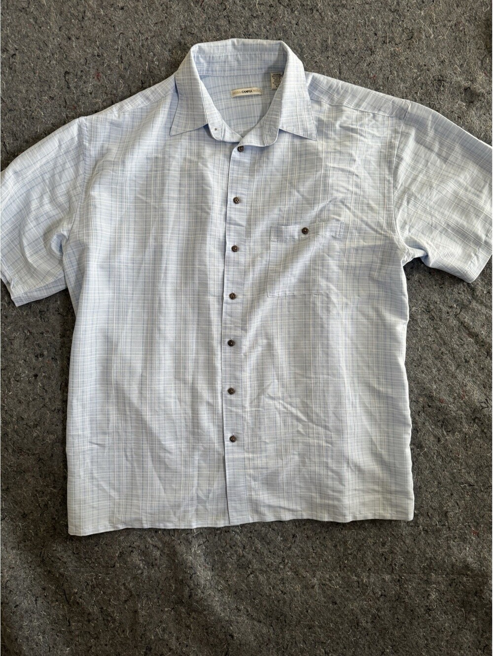 Moda Campia Moda XLT Blue Plaid Shirt Tall Mens XL Tall Short Sleeve Button Up
